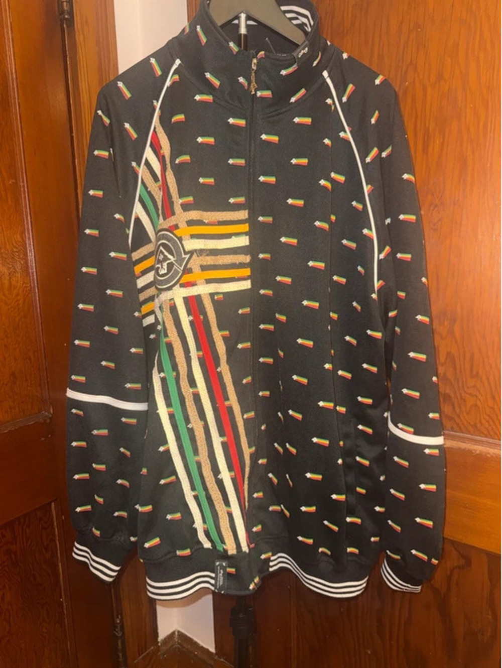 LRG Roots & Equipment Black Track Jacket | Graphic Zip Up | Size XXXL
